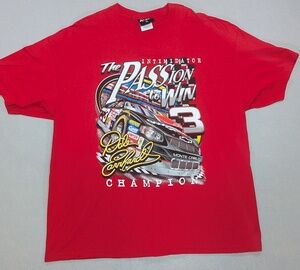 Vintage Dale Earnhardt Shirt Mens 2XL Red Double Sided NASCAR Chase Intimidator
